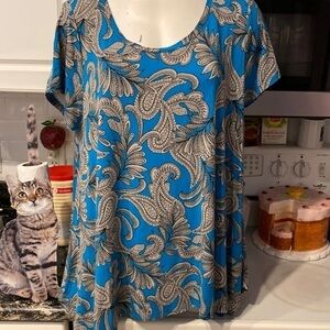 Z womens Willi Smith casual cap sleeve stretch plus size top 2X